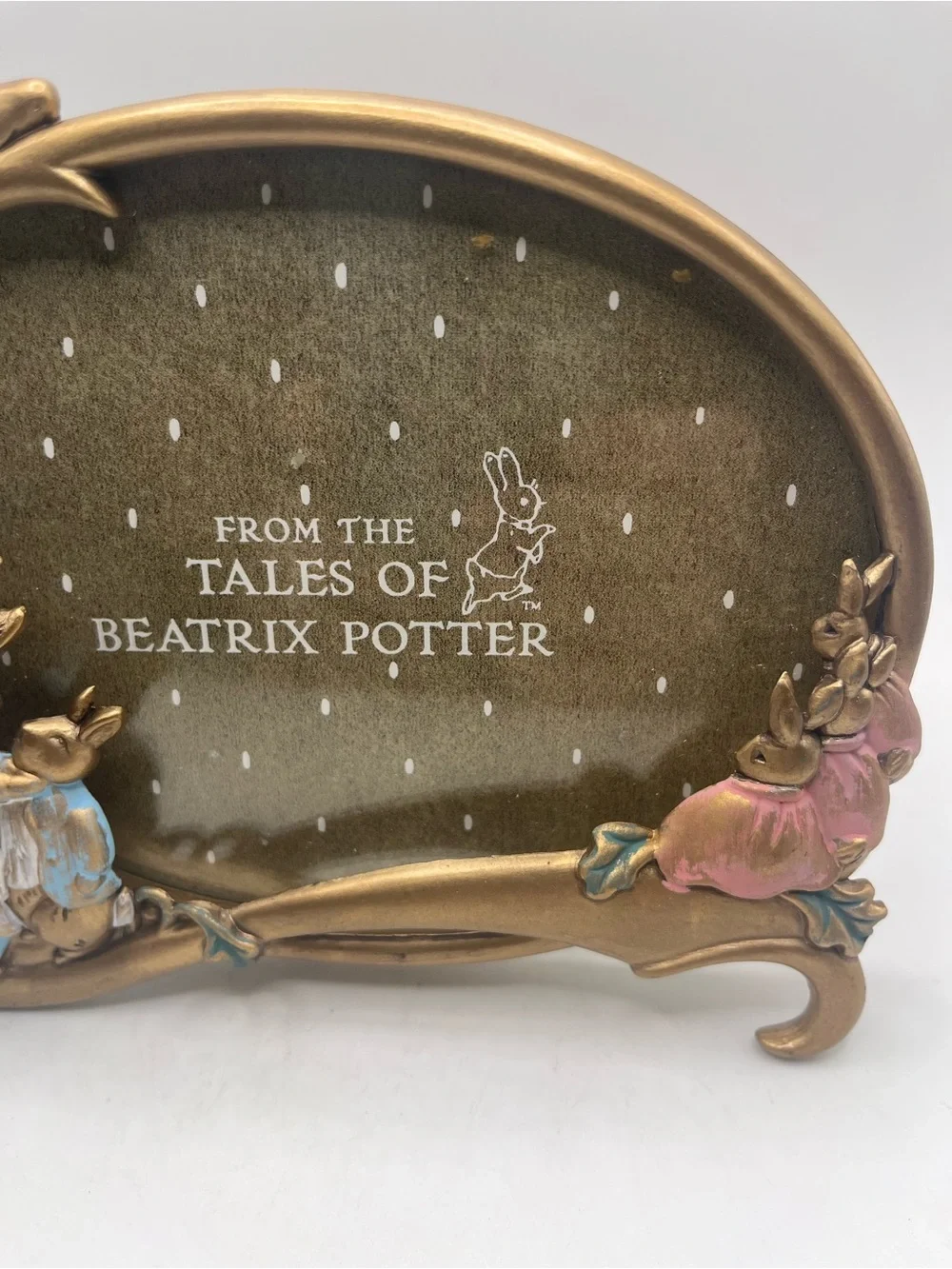 1996 Charpente Beatrix Potter Peter Rabbit Picture Frame Nursery Cast Metal